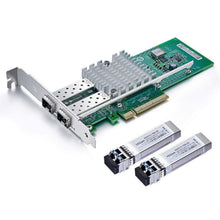 Load image into Gallery viewer, 10Gtek for Intel E10G42BTDA 82599ES Chip 10GbE Ethernet Converged Network Adapter X520-DA2/X520-SR2, PCI-E X8 Dual SFP+ Port-FoxTI