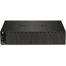 Cargar imagen en el visor de la galería, TRENDnet 16-Bay Fiber Converter Chassis System, Hot Swappable, Housing for up to 16 TFC Series Media Converters, Fast Ethernet RJ45, RS-232, SNMP Management Module, Lifetime Protection, TFC-1600 - MFerraz Tecnologia