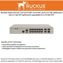Cargar imagen en el visor de la galería, Ruckus Brocade ICX 7150 Compact Switch (ICX7150-C12P-2X1G) - MFerraz Tecnologia