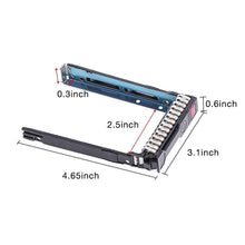 Cargar imagen en el visor de la galería, Gaveta 2.5" SFF SAS SATA SSD Hard Drive Carrier Tray Caddy 651687-001 651699-001 for HP Proliant ML350 DL360p DL380P DL160 Gen8 G8 Gen9 G9 with 4 Mounting Screws and Screw Driver-FoxTI
