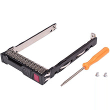 Cargar imagen en el visor de la galería, Gaveta 2.5" SFF SAS SATA SSD Hard Drive Carrier Tray Caddy 651687-001 651699-001 for HP Proliant ML350 DL360p DL380P DL160 Gen8 G8 Gen9 G9 with 4 Mounting Screws and Screw Driver-FoxTI