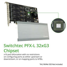 Cargar imagen en el visor de la galería, Controladora Quad M.2 M-key NVMe Slot PCIe 3.0 x16 Bifurcation Riser Controller Card Non-RAID - MFerraz Tecnologia