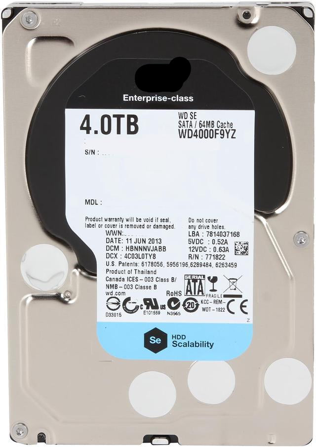 Western Digital Se Wd4000F9Yz 4Tb 7200Rpm Sata3/Sata 60Gb/S 64Mb 3.5