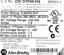 Carregar imagem no visualizador da galeria, 22A-D1P4N104 By Allen-Bradley PowerFlex 4 Adjustable Frequency AC Drive
