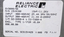 Load image into Gallery viewer, 15V4160 by Reliance Electric 15HP SE Motor Control AC Drive GV3000
