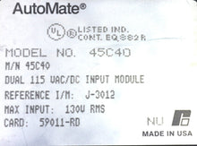 Load image into Gallery viewer, 45C40 By Reliance Electric Dual 115 VAC/DC Input Module AutoMate
