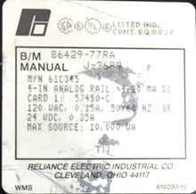 Carregar imagem no visualizador da galeria, 61C345 By Reliance Electric 86429-77RA 4-Point Analog Rail Input Module AutoMate
