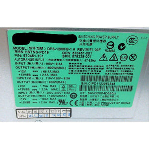570451-101 dps-1200fb-1a a hstns-pd19 579229-001 HP 1200W HE PLATINUM Hot Plug PSU for Proliant Servers-FoxTI
