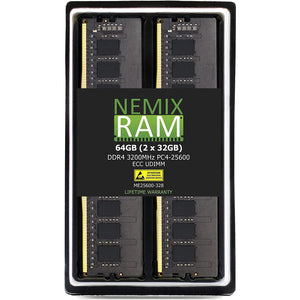 NEMIX RAM 64GB 2x32GB DDR4-3200 PC4-25600 2Rx8 ECC Unbuffered Memory