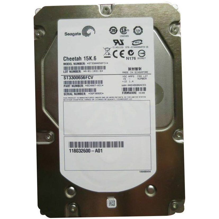 SEAGATE 300GB 15K RPM CANAL DE FIBRA FC 40 ST3300656FCV 9CH007-031