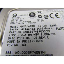 Cargar imagen en el visor de la galería, Dell 146GB SAS 15K Hot Swap Hard Drive M8034 Fujitsu MAX3147RC + Tray 0F9541-FoxTI
