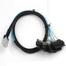 Carregar imagem no visualizador da galeria, Mini SAS 36P SFF-8087 to 4 SFF-8482 Connectors With SATA Power Cable 1M US SHIP 813501730341-FoxTI
