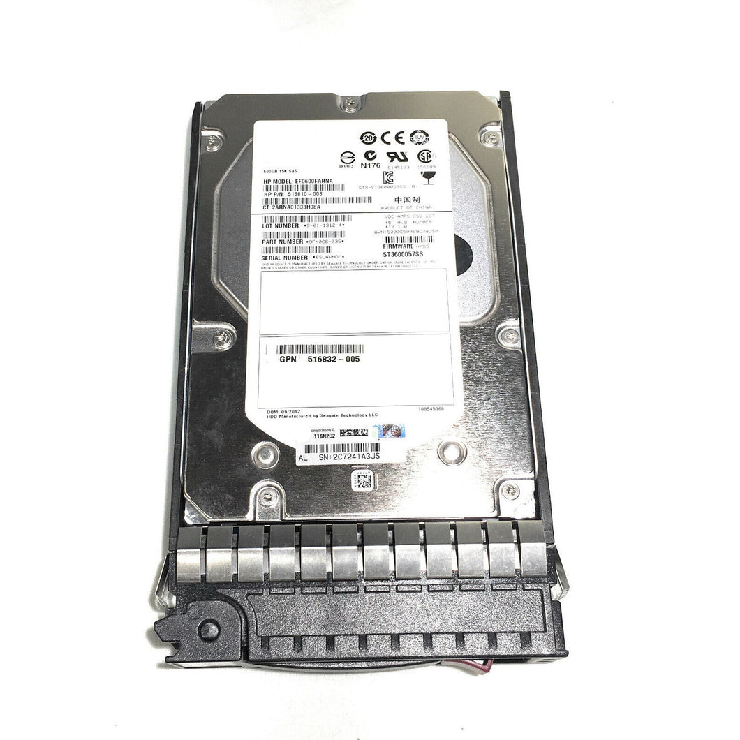 516810-003 516832-005 EF0600FARNA HP 600GB 15K ST3600057SS