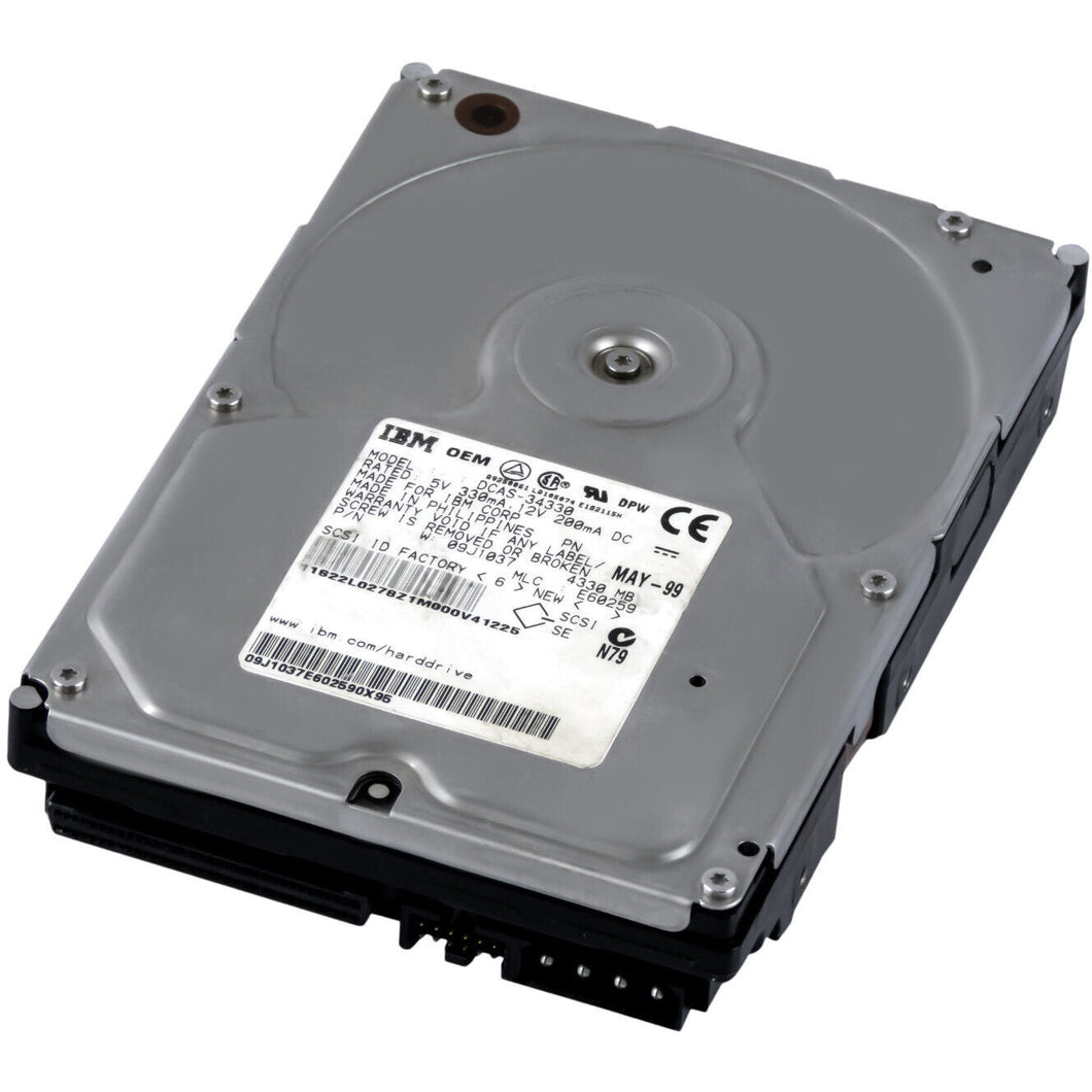 IBM Disk 4GB 68PIN SCSI HARD DISK DRIVE HDD 09j1037 DCAS-34330