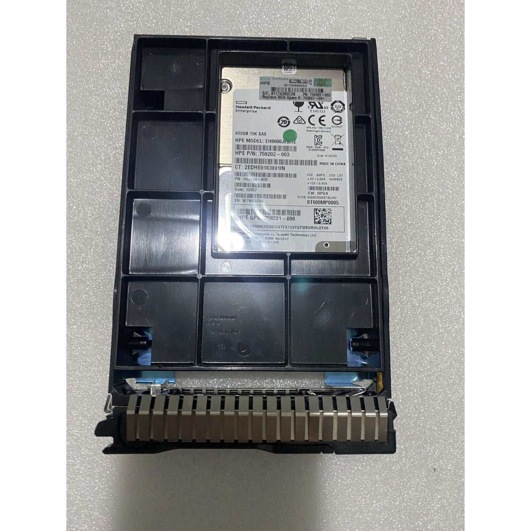 HD 765424-B21 HP 600GB 15K 12G HDD SAS SFF de 3,5 pulgadas con Smart Carrier 765867-001 888182854433