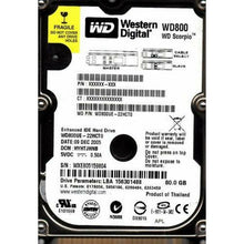 Load image into Gallery viewer, Western Digital WD800UE-22HCT0 dcm: HYHTJHNB sn: WXE80 80GB IDE B21-29 disco - MFerraz Tecnologia
