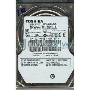 MK5075GSX, A0/GT001M, HDD2L03 B UL01 S, Toshiba 500GB SATA 2.5 Hard Drive disco - MFerraz Tecnologia