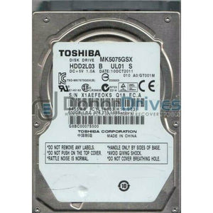 MK5075GSX, A0/GT001M, HDD2L03 B UL01 S, Toshiba 500GB SATA 2.5 Hard Drive disco - MFerraz Tecnologia