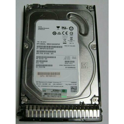  871332-001 872295-003 HPE 1TB 7.2K 6G LFF 3.5
