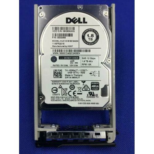 Disco 96WJT Dell 1.8TB 10K SAS 12Gb/s 4Kn 2.5in HDD 096WJT HUC101818CS4204 - MFerraz Tecnologia
